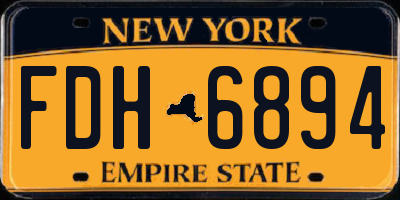 NY license plate FDH6894