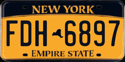 NY license plate FDH6897