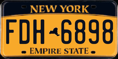 NY license plate FDH6898