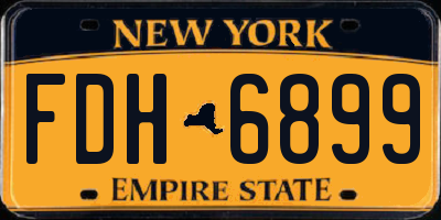 NY license plate FDH6899