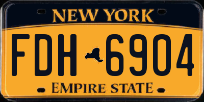 NY license plate FDH6904