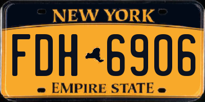 NY license plate FDH6906