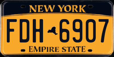 NY license plate FDH6907