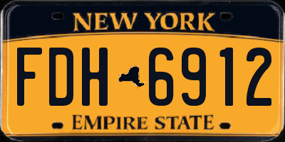 NY license plate FDH6912