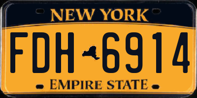 NY license plate FDH6914