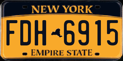 NY license plate FDH6915