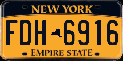 NY license plate FDH6916