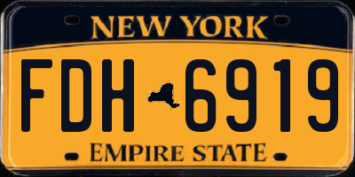 NY license plate FDH6919