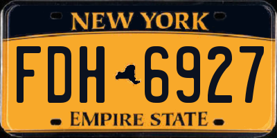 NY license plate FDH6927