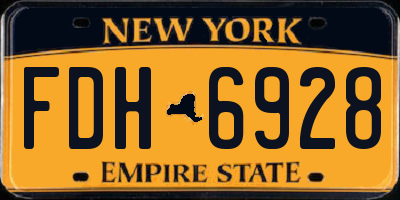 NY license plate FDH6928