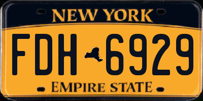 NY license plate FDH6929