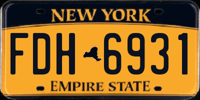 NY license plate FDH6931