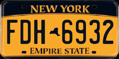NY license plate FDH6932