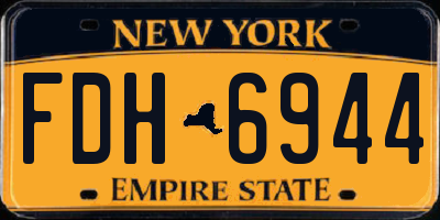 NY license plate FDH6944