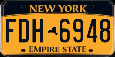 NY license plate FDH6948