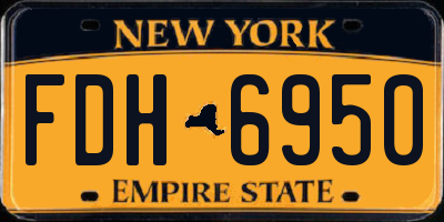 NY license plate FDH6950
