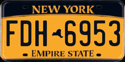 NY license plate FDH6953