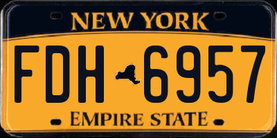 NY license plate FDH6957