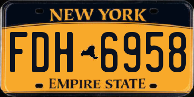 NY license plate FDH6958