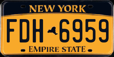 NY license plate FDH6959