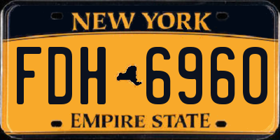 NY license plate FDH6960