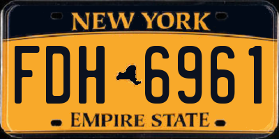 NY license plate FDH6961