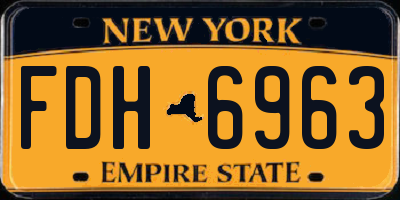 NY license plate FDH6963