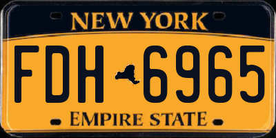 NY license plate FDH6965