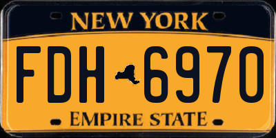 NY license plate FDH6970