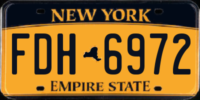NY license plate FDH6972