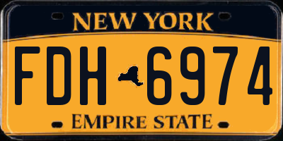 NY license plate FDH6974