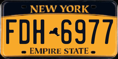 NY license plate FDH6977