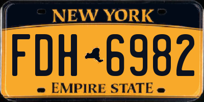 NY license plate FDH6982