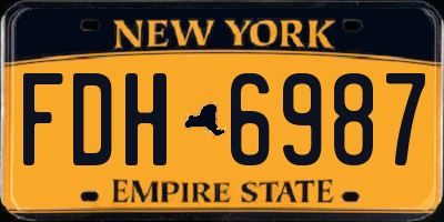 NY license plate FDH6987