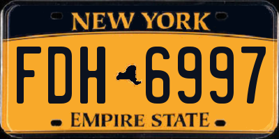 NY license plate FDH6997