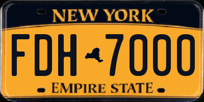 NY license plate FDH7000