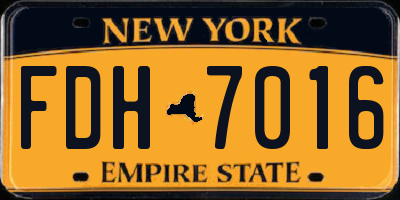NY license plate FDH7016
