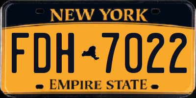 NY license plate FDH7022
