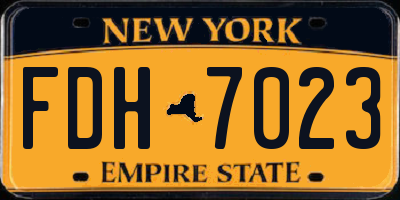 NY license plate FDH7023