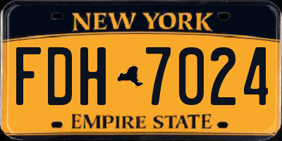 NY license plate FDH7024