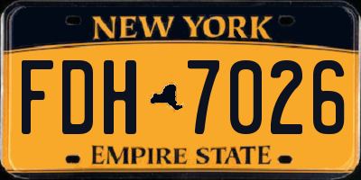NY license plate FDH7026