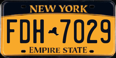 NY license plate FDH7029