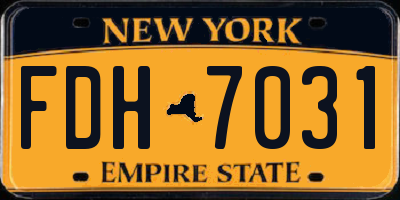 NY license plate FDH7031