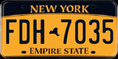 NY license plate FDH7035