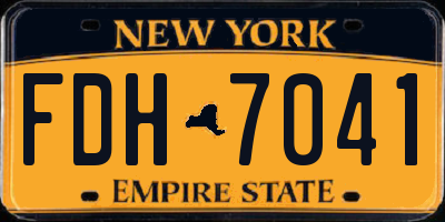 NY license plate FDH7041