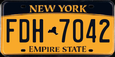 NY license plate FDH7042