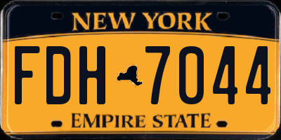 NY license plate FDH7044