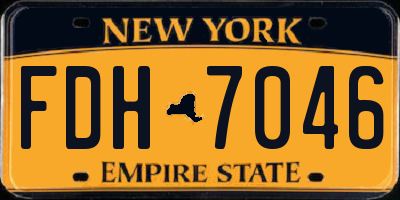 NY license plate FDH7046