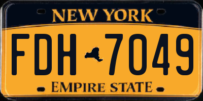 NY license plate FDH7049