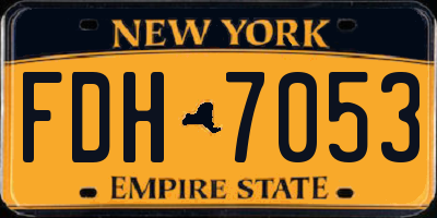 NY license plate FDH7053